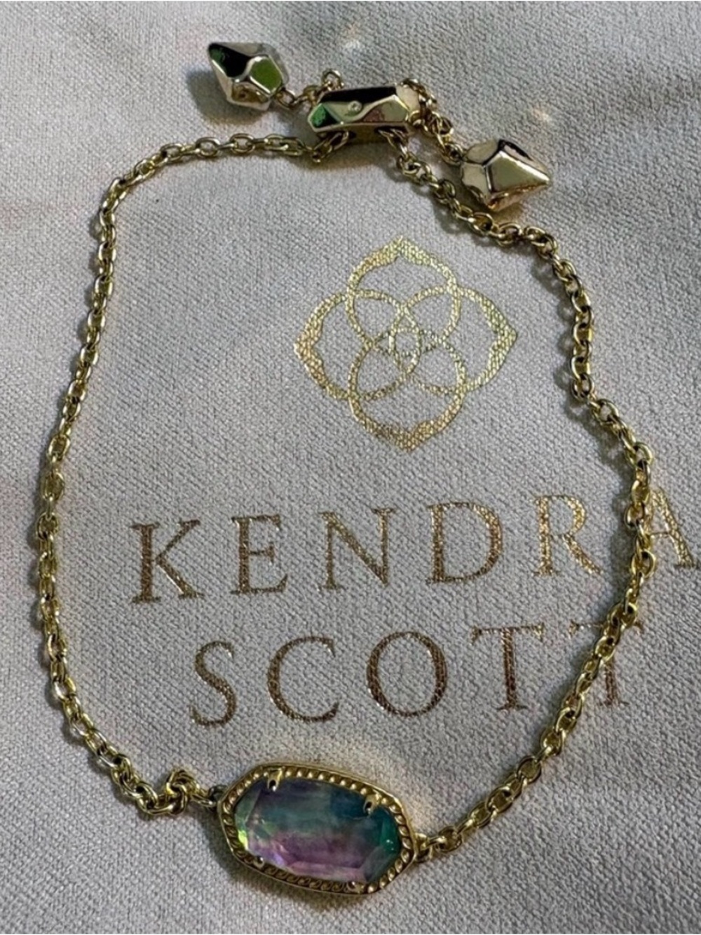 Like new! Kendra Scott Abalone Gold Elisa Adjustable Bracelet